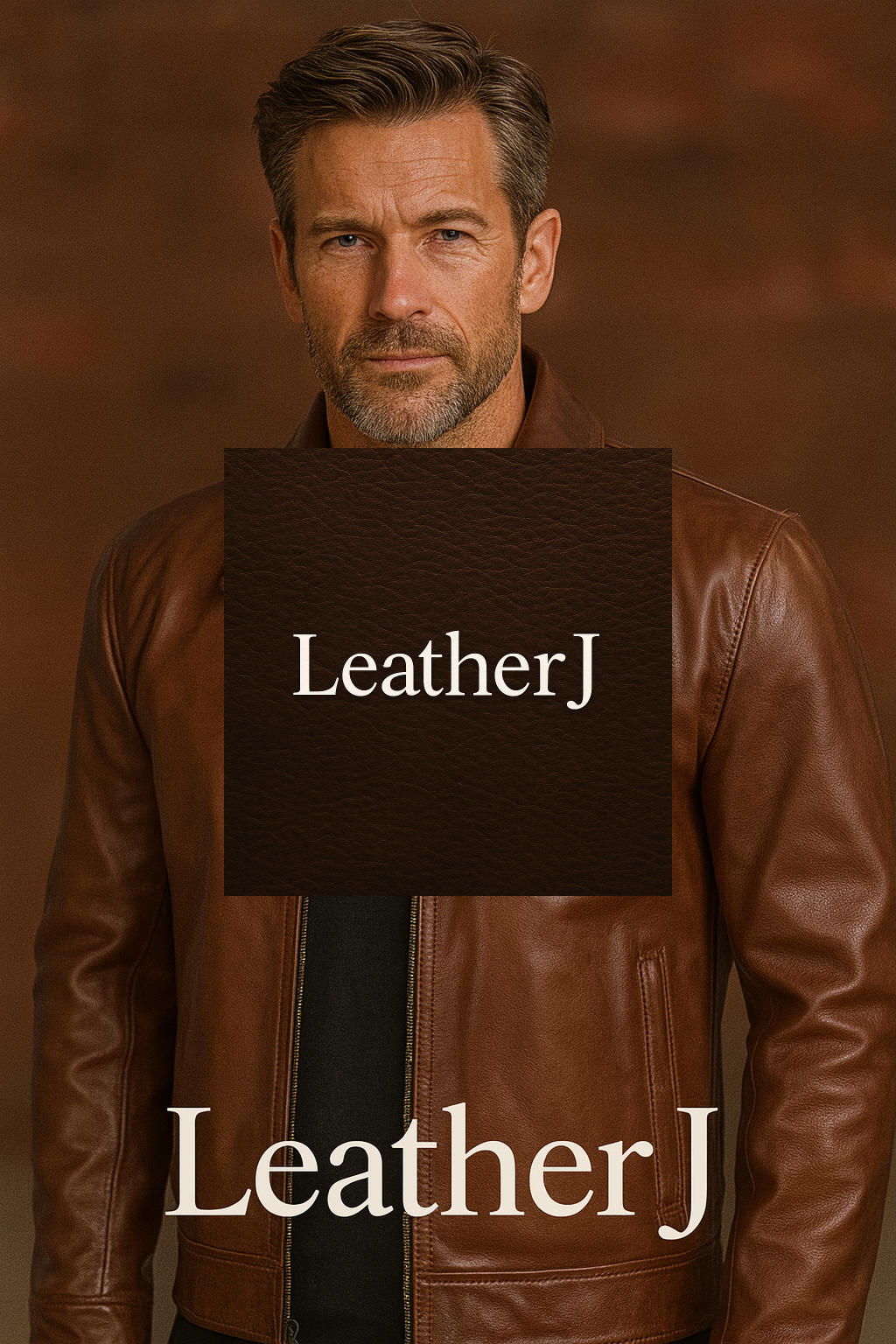 Men’s Brown Leather Jacket – Classic Real Leather Zip-Up Coat by LeatherJ