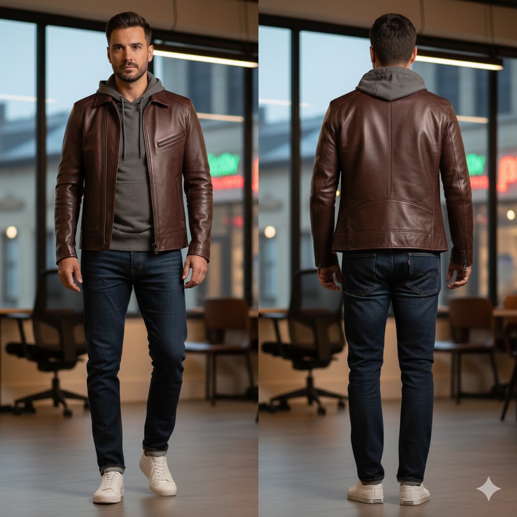 The Nomad Café Racer | Hand-Burnished Espresso Lambskin