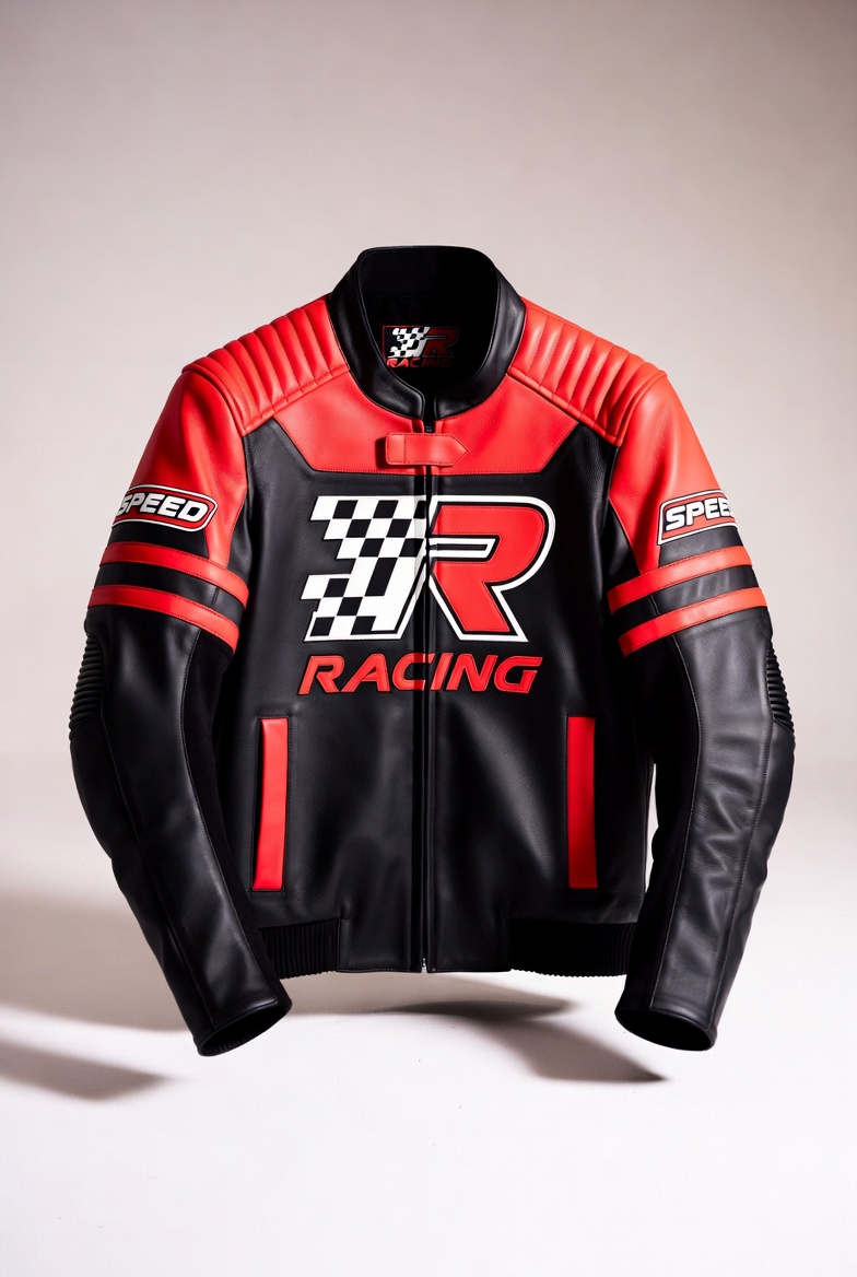 Red Bull-Style R Racing Leather Track Jacket