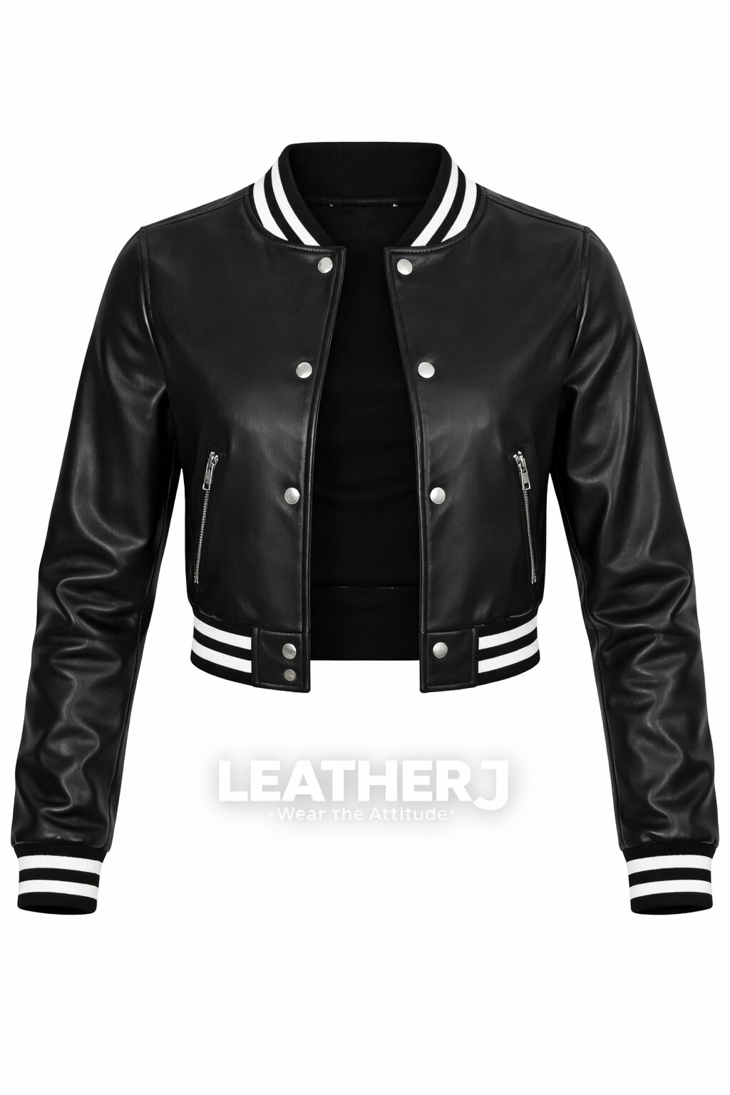 LeatherJ Women’s Black Premium Leather Jacket – Trendy Casual & Biker Style