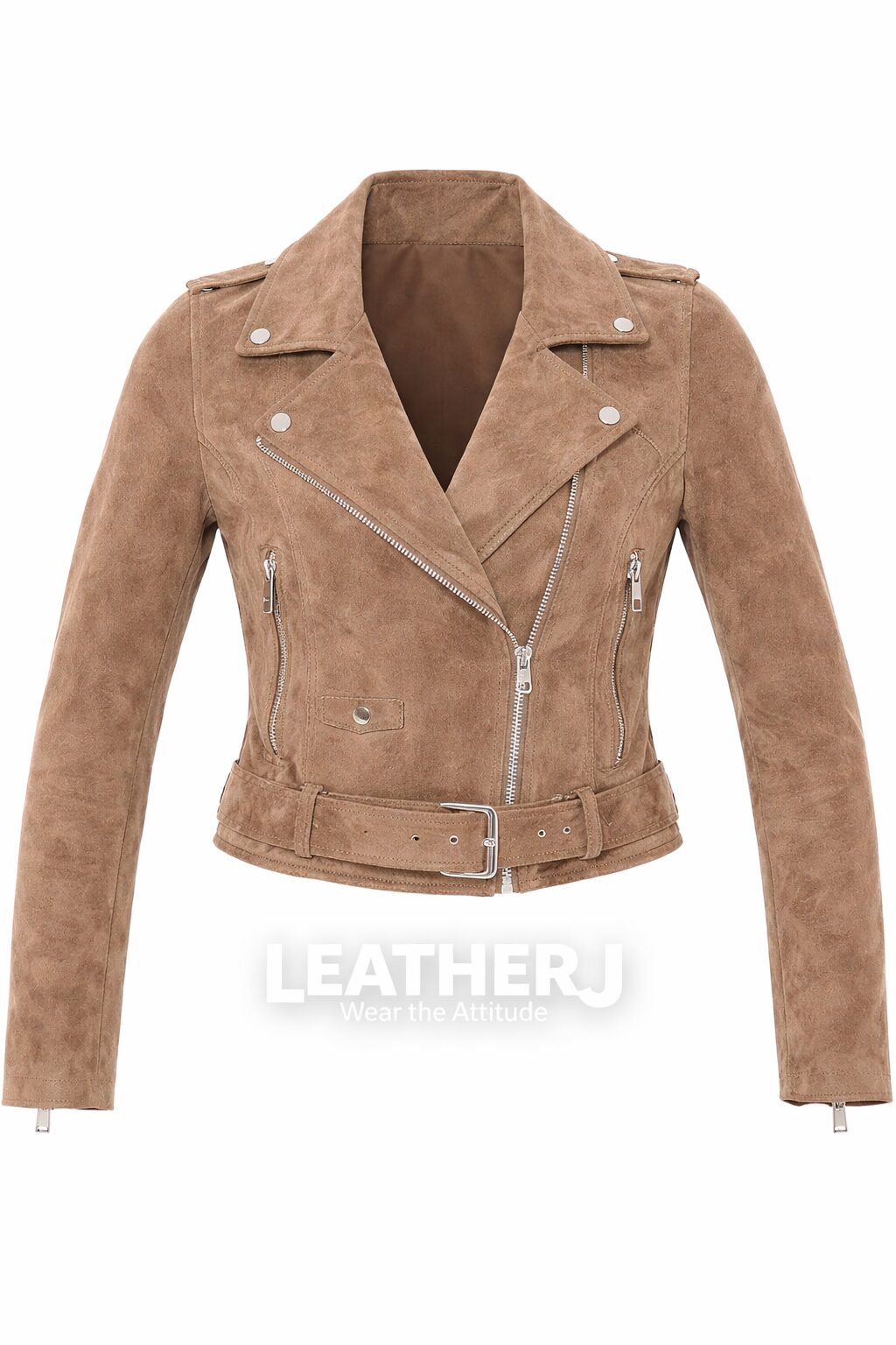 LeatherJ Women’s Premium Suede Biker Leather Jacket – Stylish & Durable Casual Wear