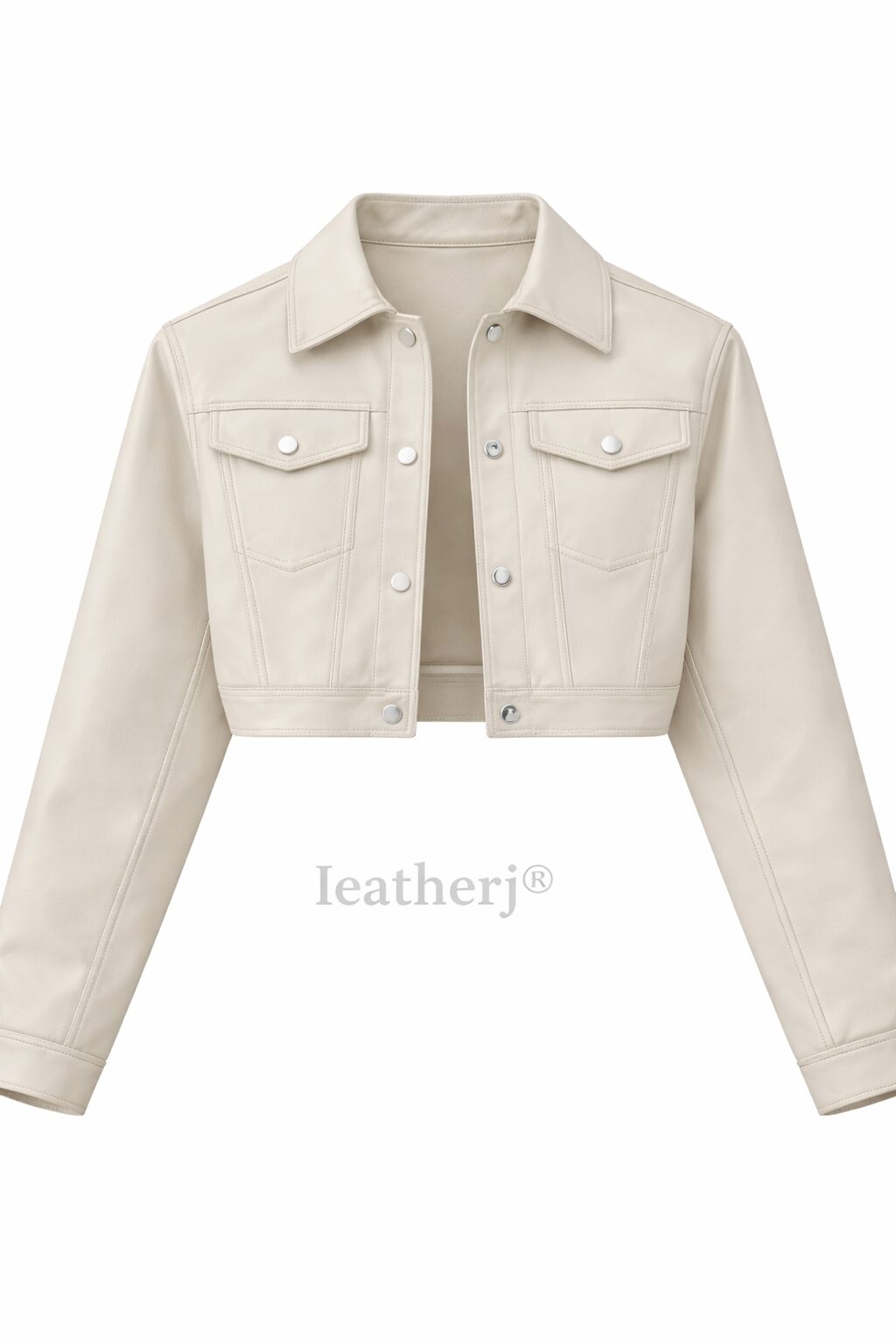 Minimalist Cropped Leather Jacket – LeatherJ Classic Beige