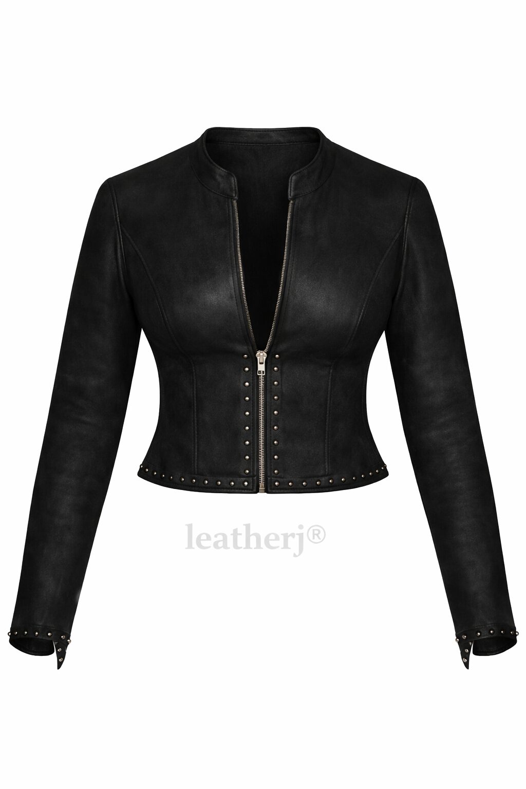 Sculpted Black Leather Corset Jacket – LeatherJ Signature Fit