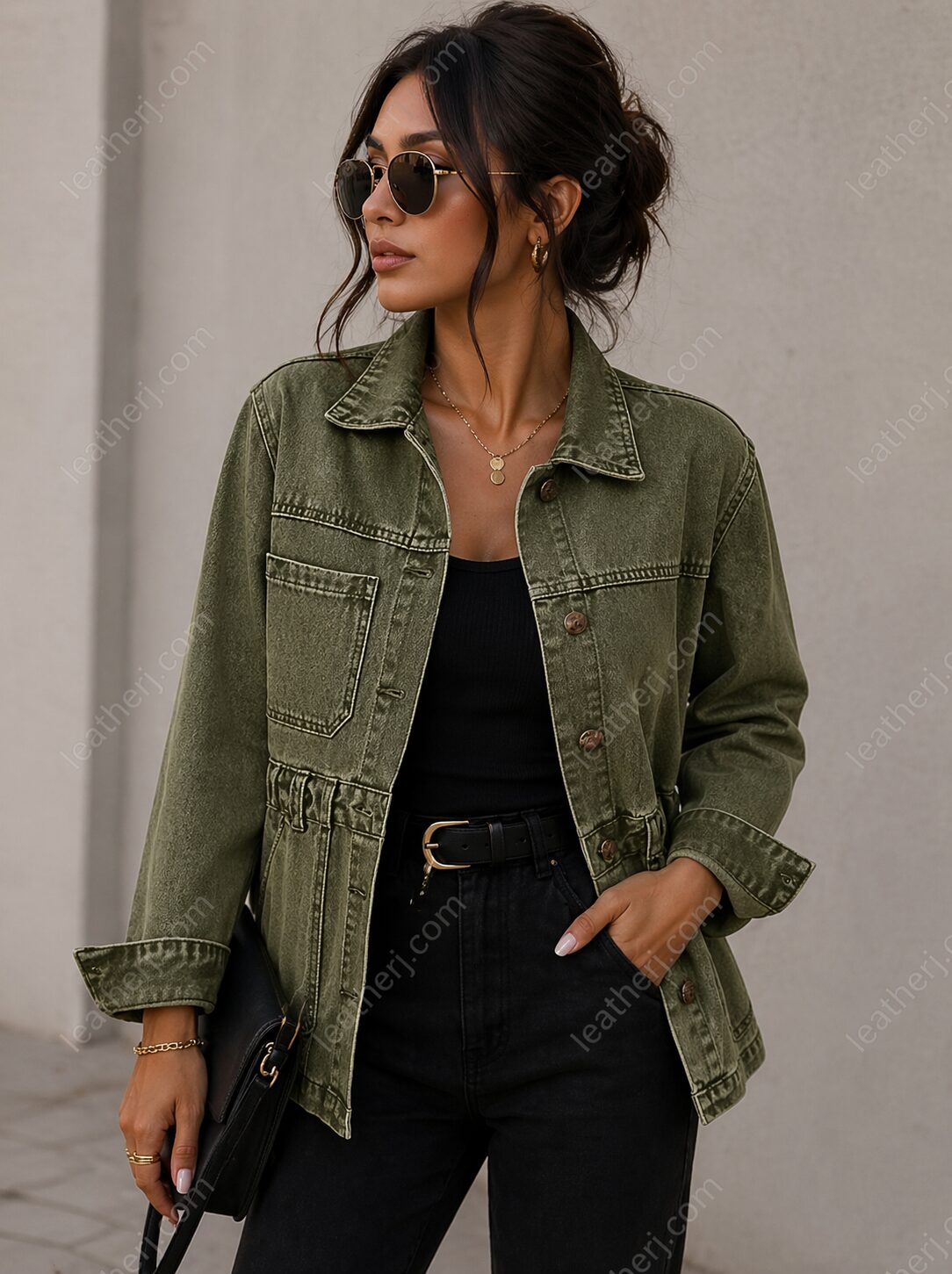 Olive Utility Denim Jacket