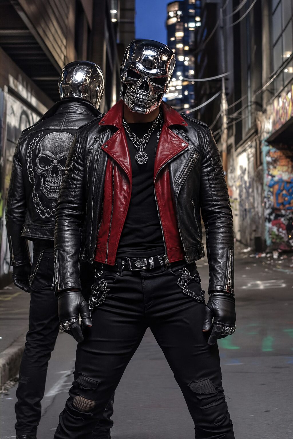 Chrome Skull Rider Leather Jacket