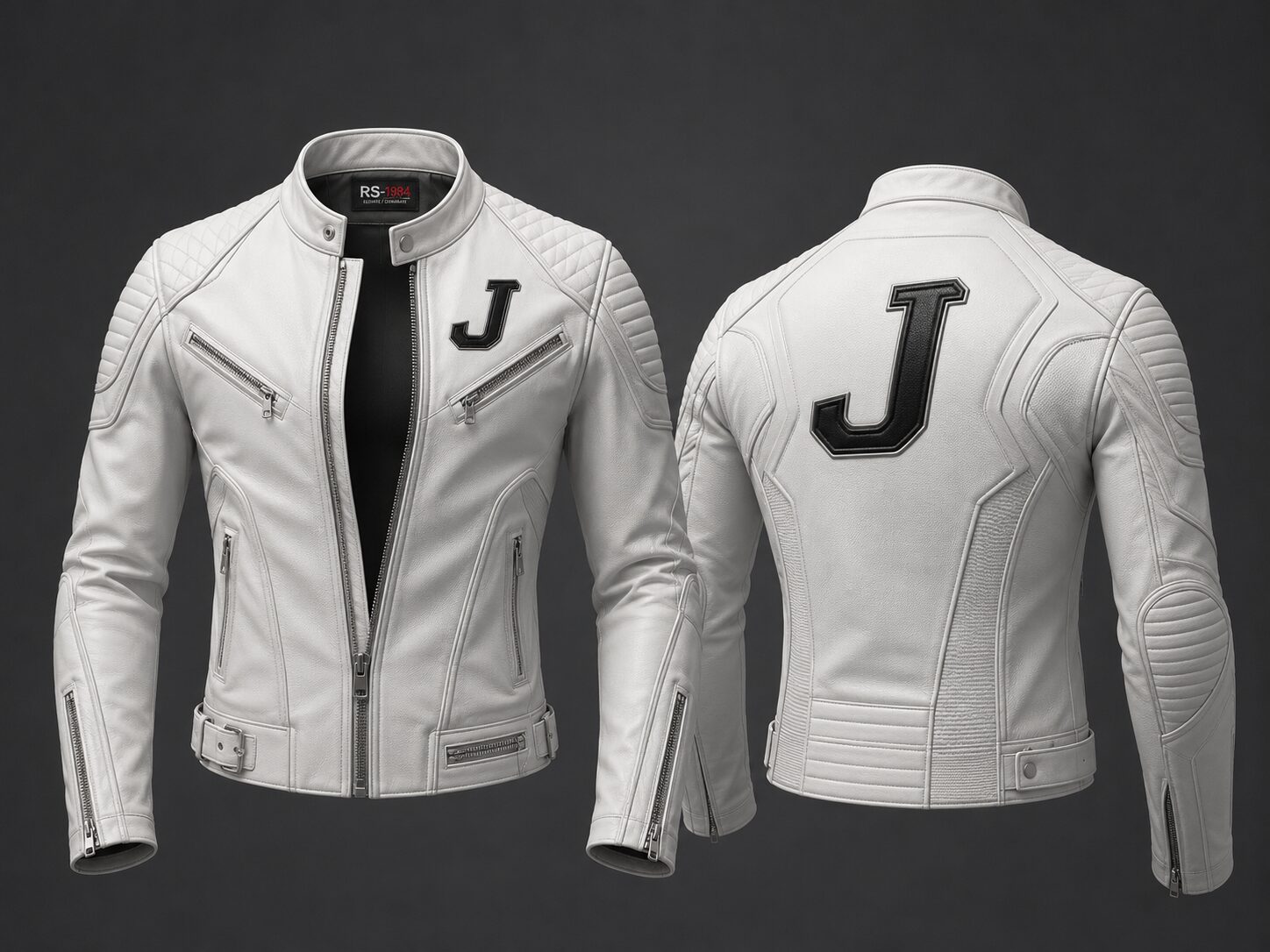 J-Series Apex Leather Jacket – White Edition
