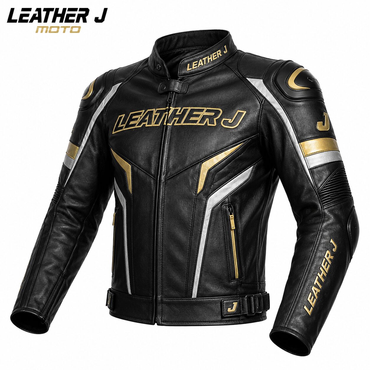 Leather J Gold Edition Racing Jacket