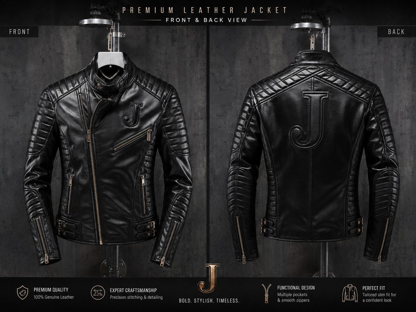 Leather J Luxe Black Rider Jacket