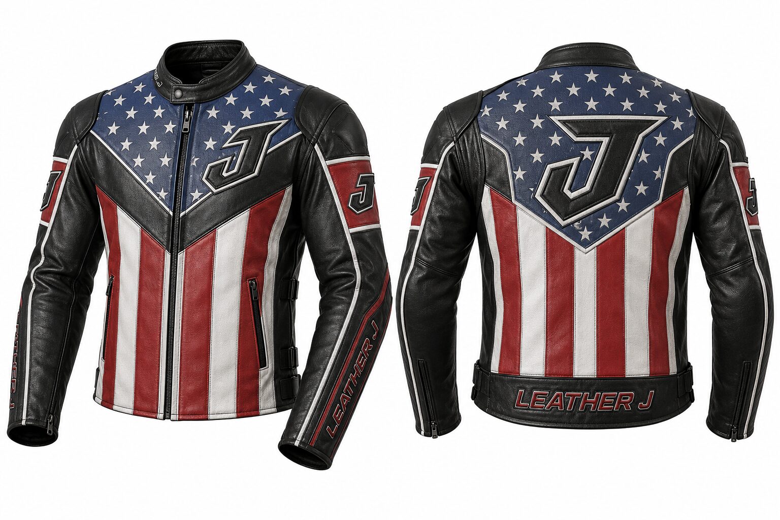 Leather J Patriot Rider Motorcycle Jacket