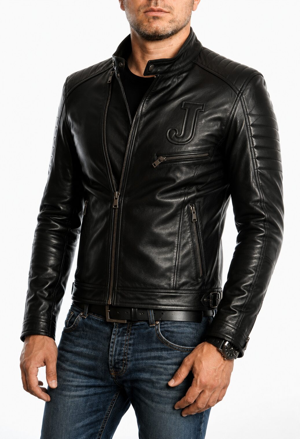 Leather J Premium Black Biker Jacket