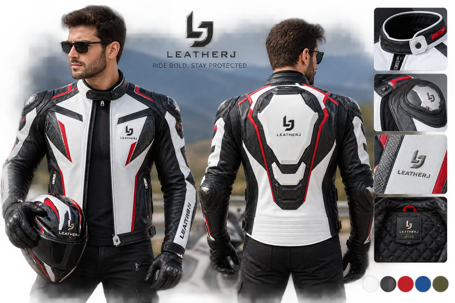 LeatherJ Apex-R Sport Motorcycle Leather Jacket