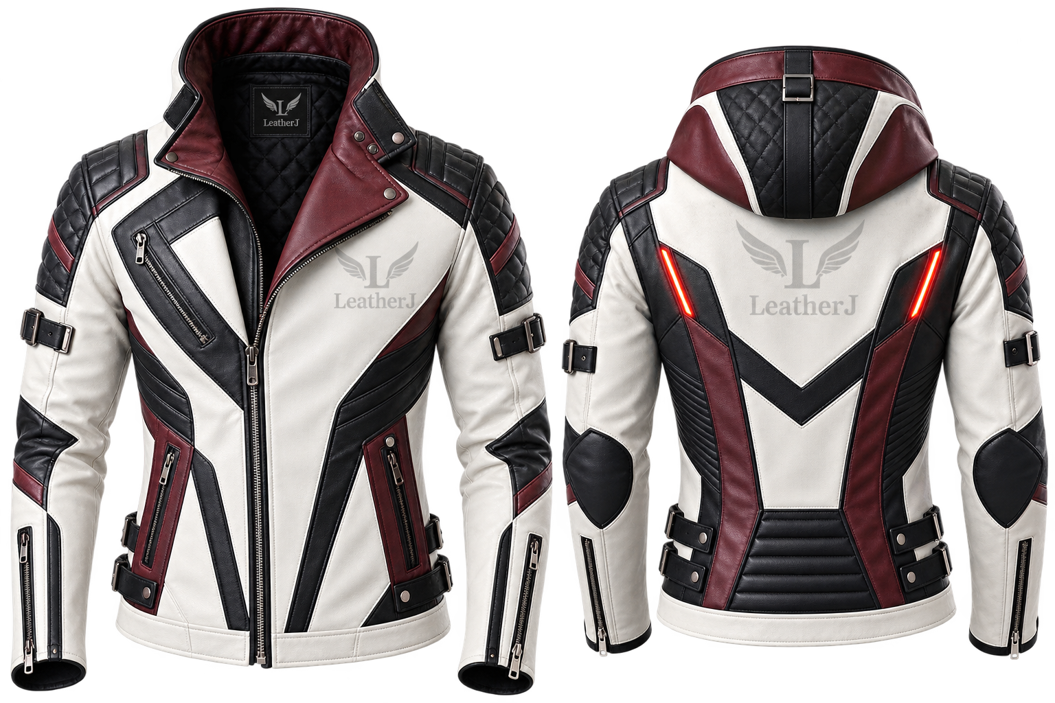 LeatherJ Crimson Vanguard Leather Jacket