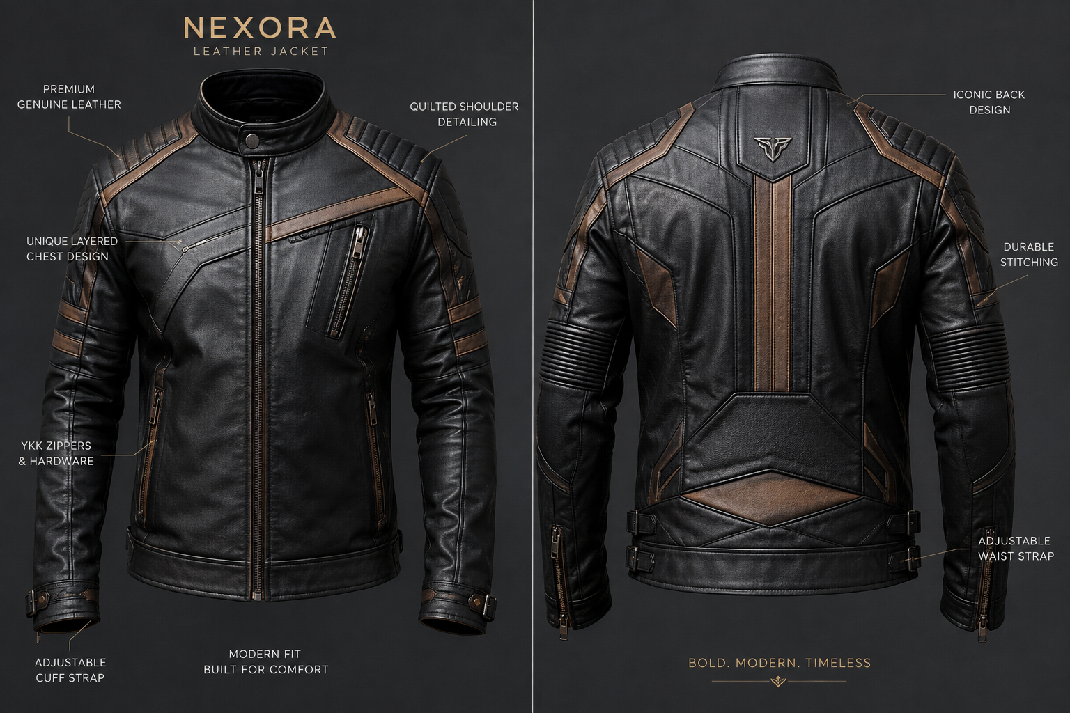 Nexora™ Urban Edge Leather Jacket