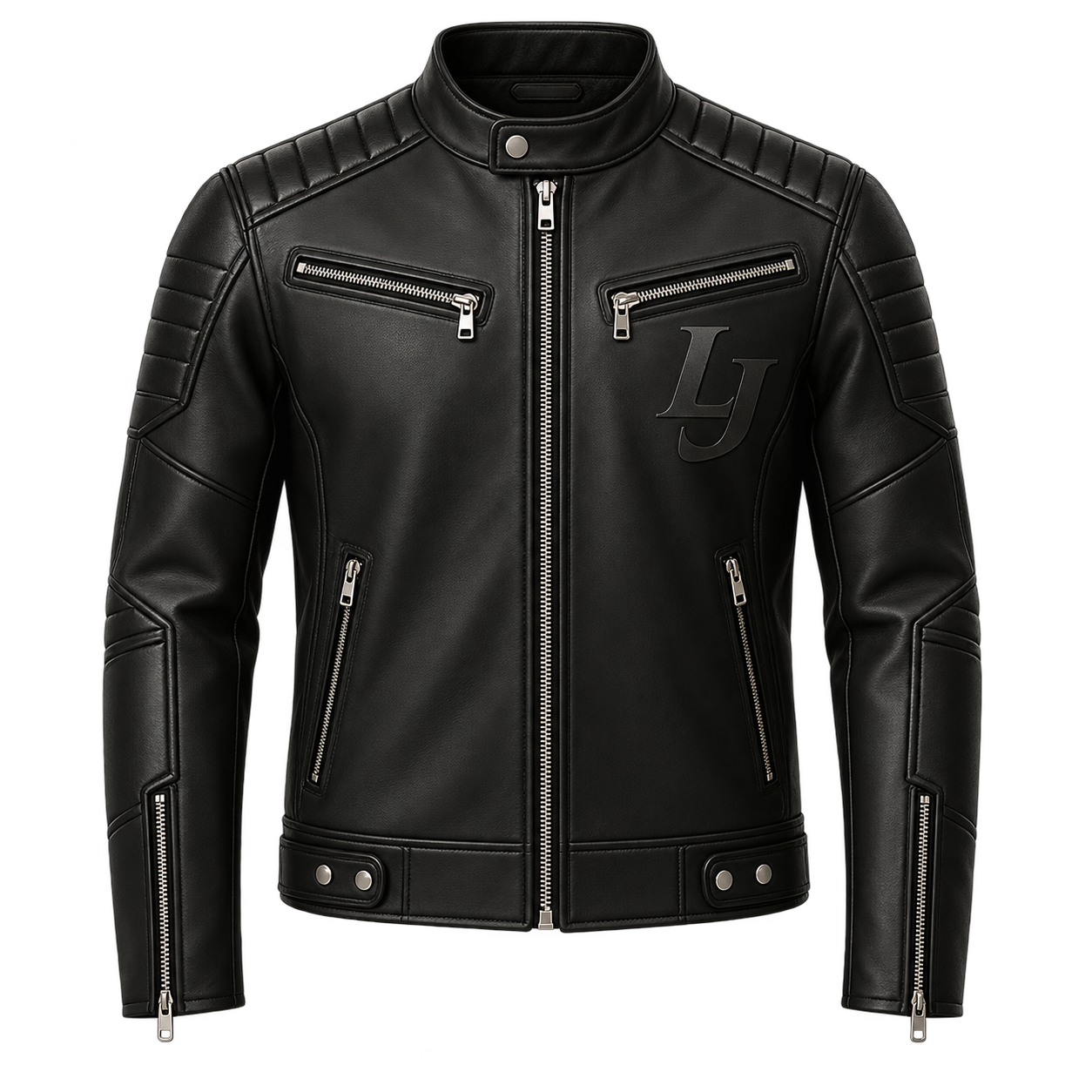 LeatherJ Classic Black Leather Biker Jacket – LJ Edition