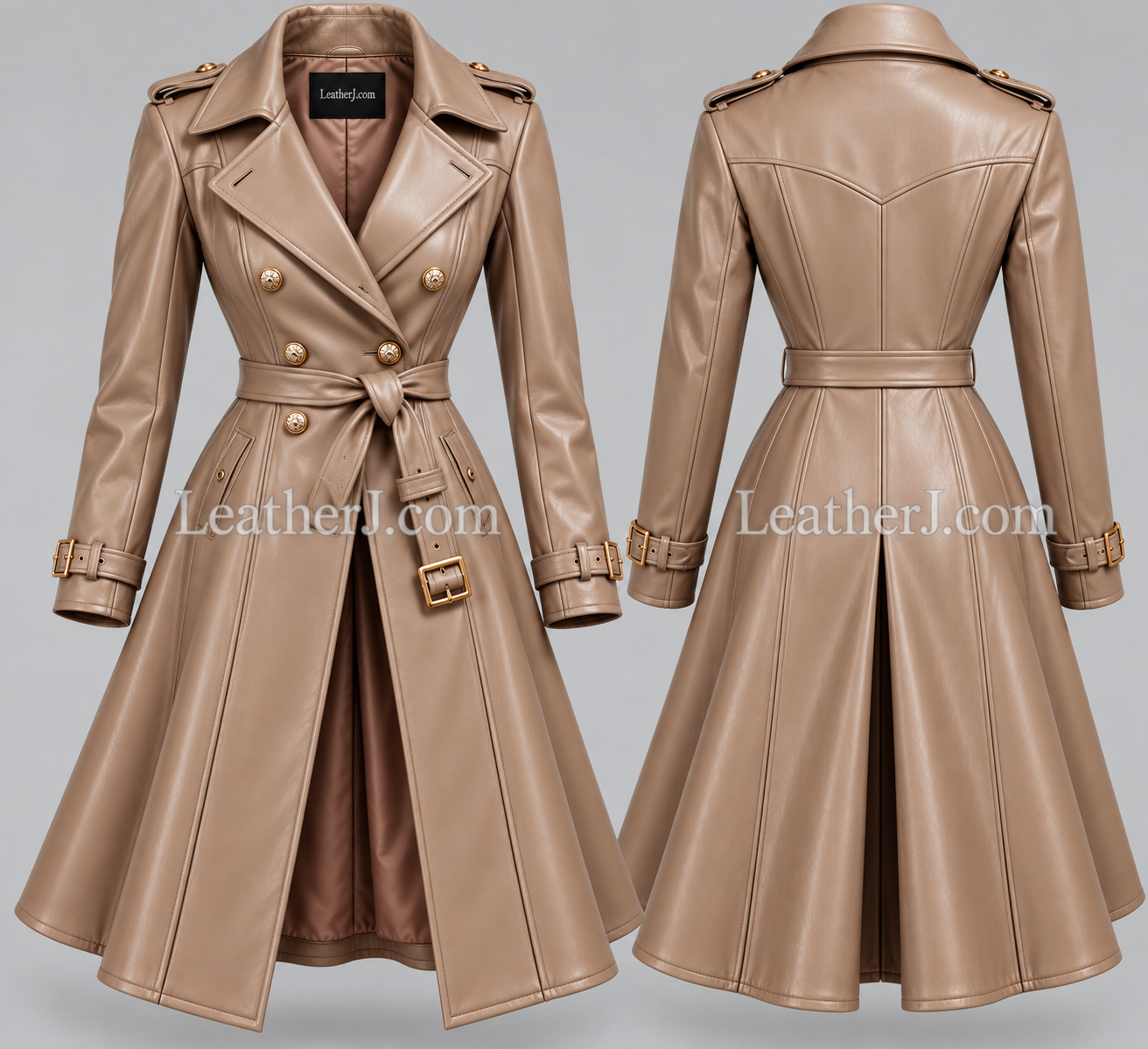 Women’s Mink Leather Trench Coat